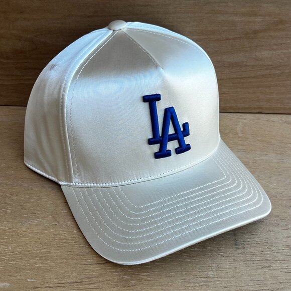 MITCHELL & NESS LOS ANGELES DODGERS SATIN SNAPBACK HAT Off White Adjustable NEW - Picture 1 of 4